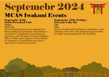 MCAS Iwakuni September Event Calendar 24