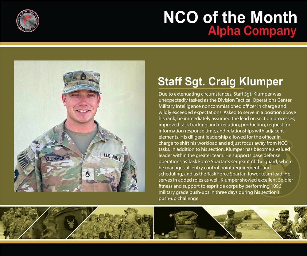 HHBN, 34ID Recognizes Soldier and NCO of the Month