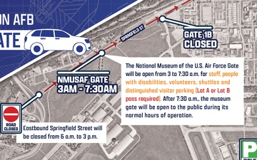 Wright-Patterson AFB announces gate hours for September 21, 2024