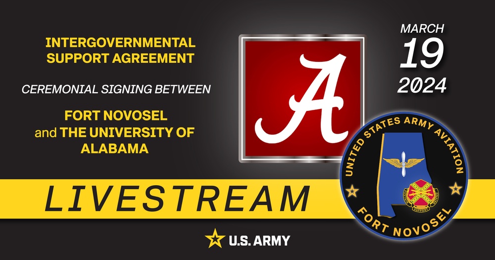 Livestream Graphic- IGSA between Fort Novosel and Alabama