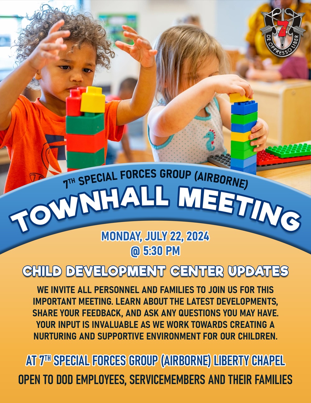 Child Development Center Townhall Flyer