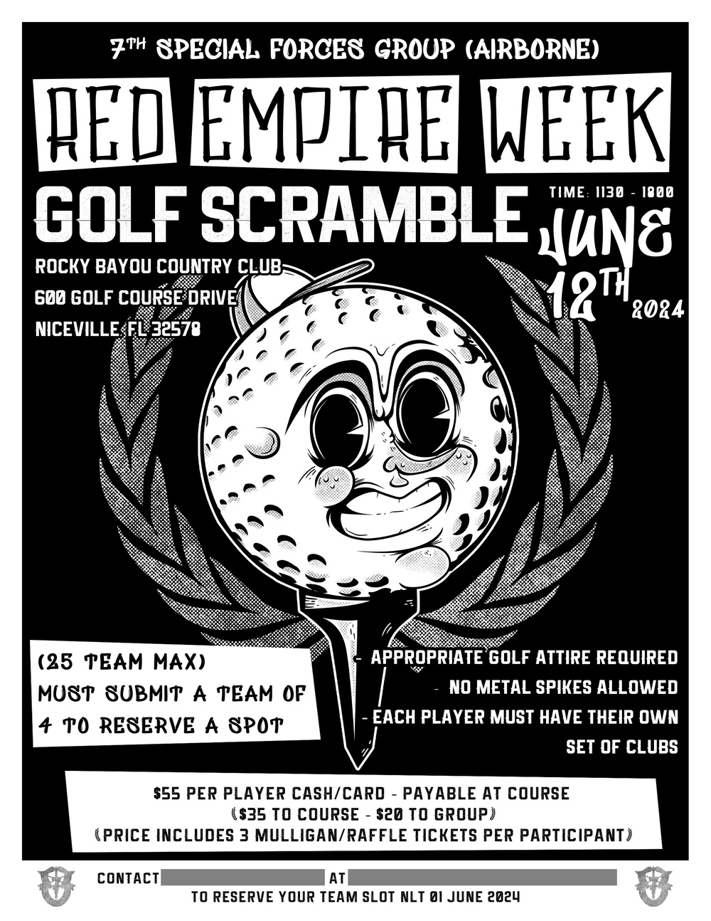 7th Special Forces Group (Airborne) Red Empire Week Golf Scramble Flyer