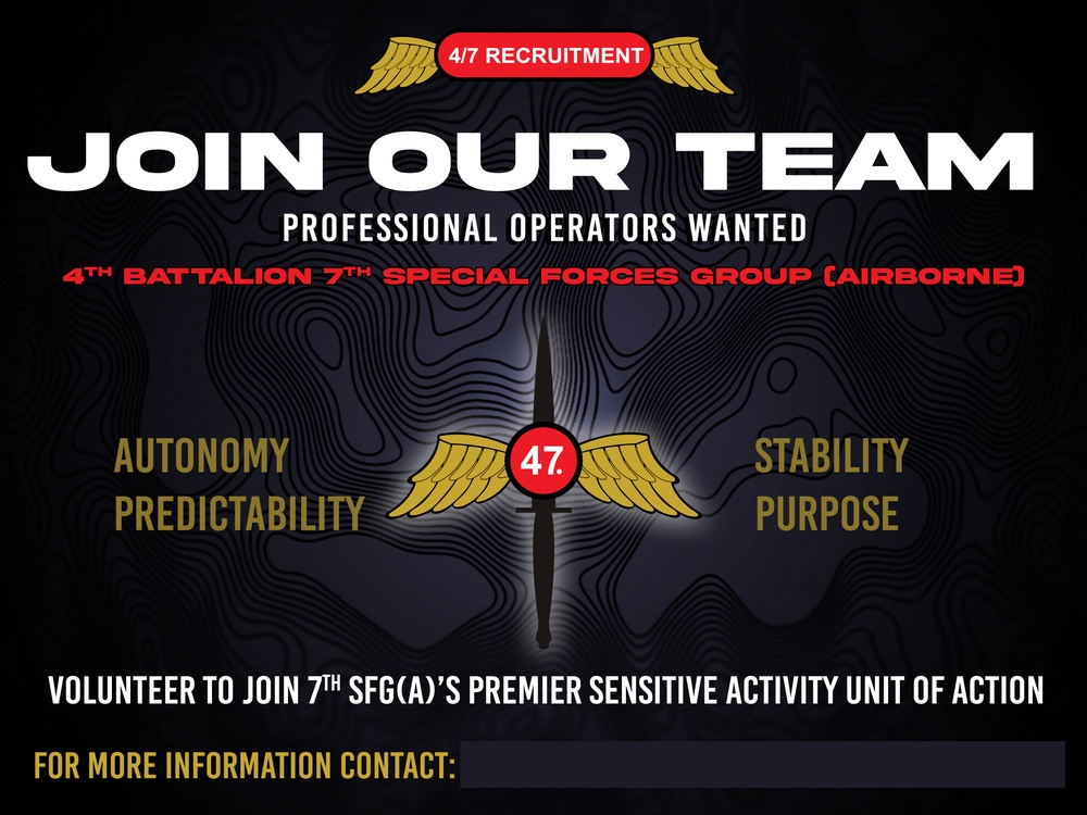 7th Special Forces Group (Airborne) 4th Battalion Recruitment Poster