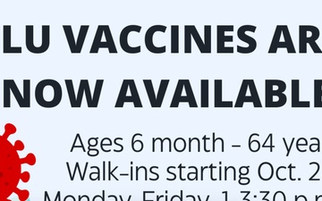 Woodson Health Clinic Offers Flu Vaccine to TRICARE eligible beneficiaries Ages 6 months to 64