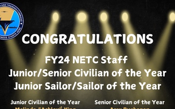 NETC Congratulates its FY24 Staff Junior Civilian/Senior Civilian of the Year, Junior Sailor/Sailor of the Year