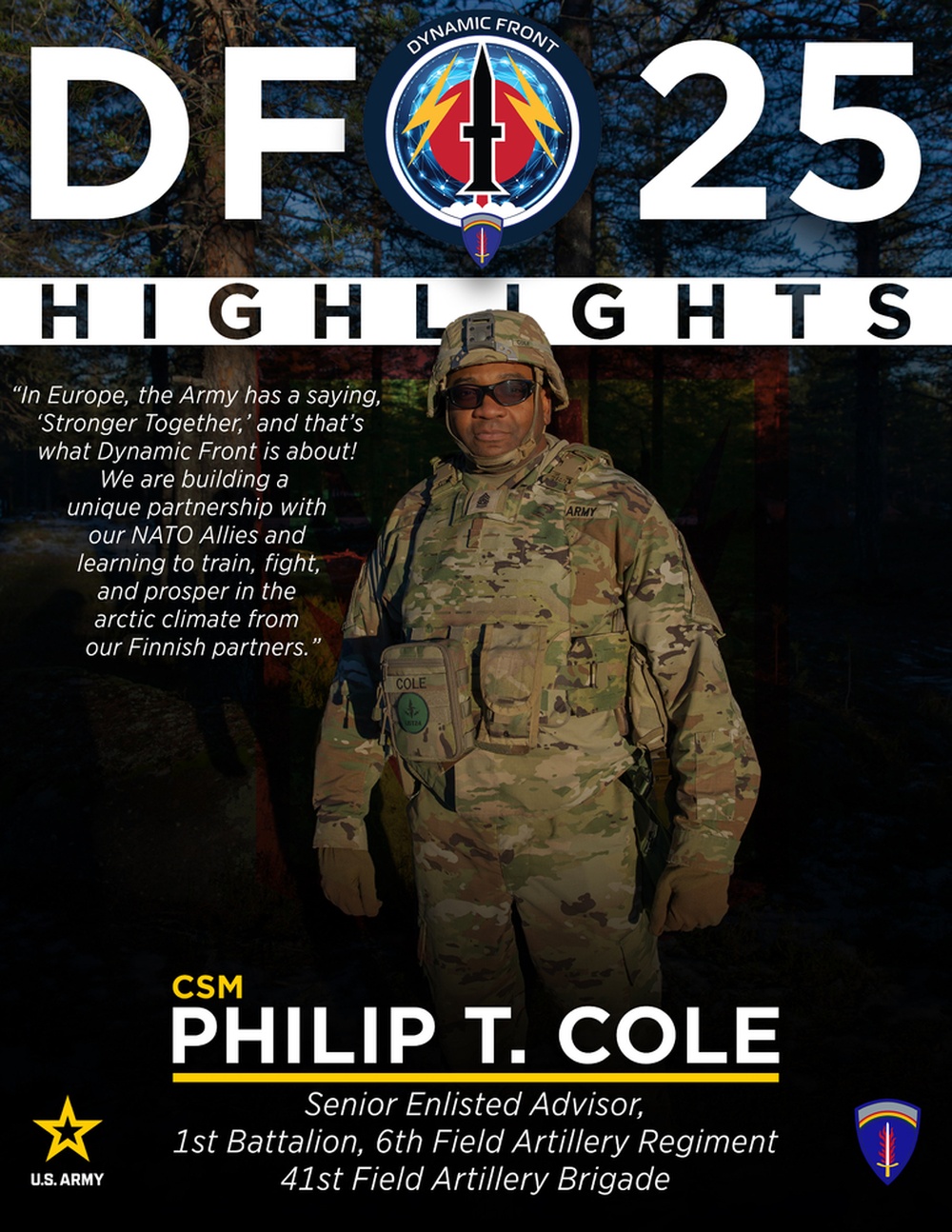 Dynamic Front 25 Highlight: Command Sgt. Maj. Philip T. Cole