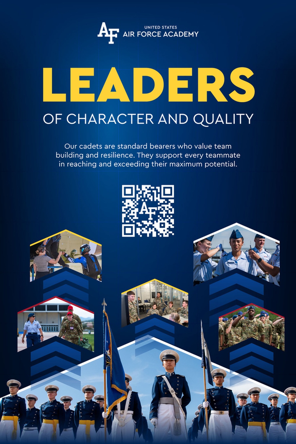 USAFA Leaders of Character and Quality Graphic