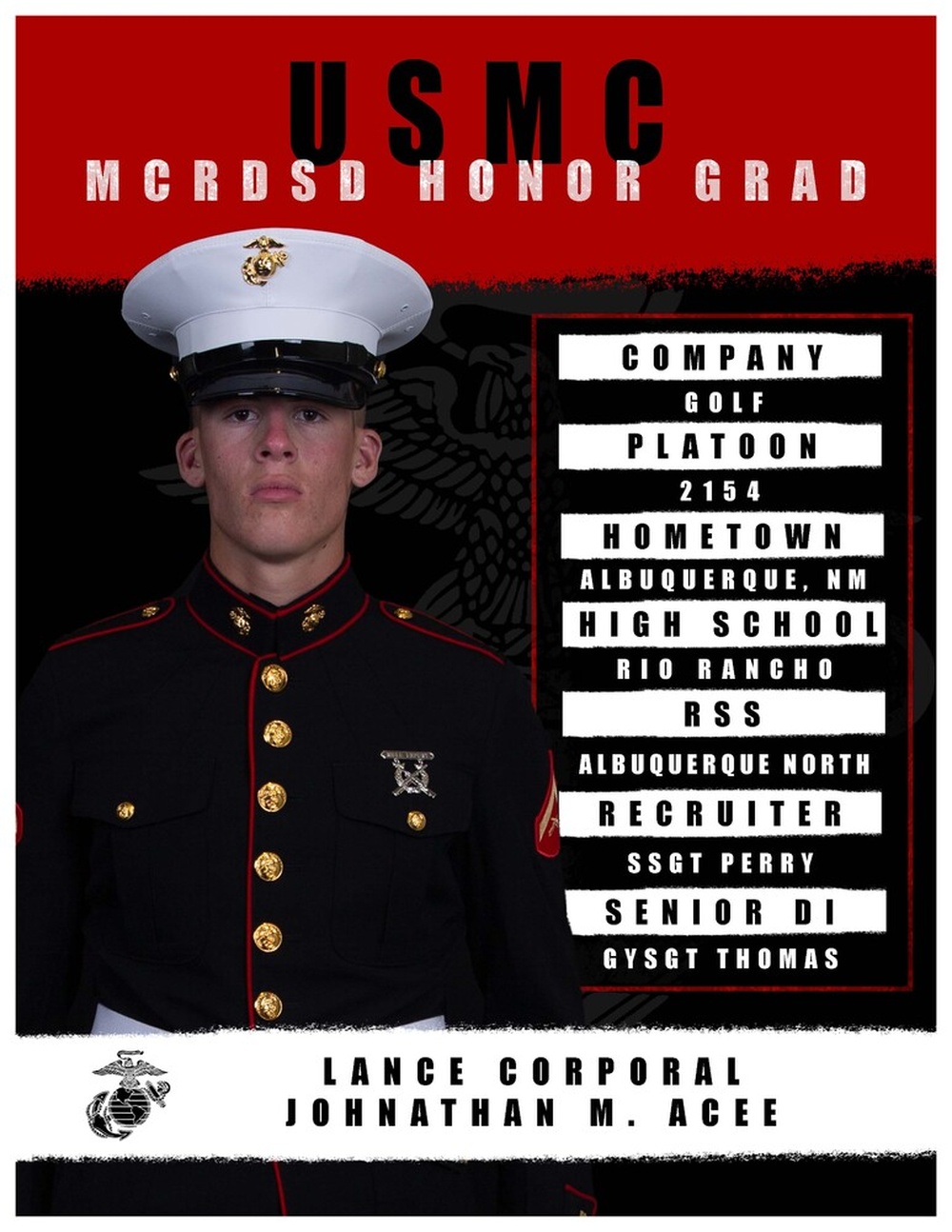 Golf Company Honor Graduate