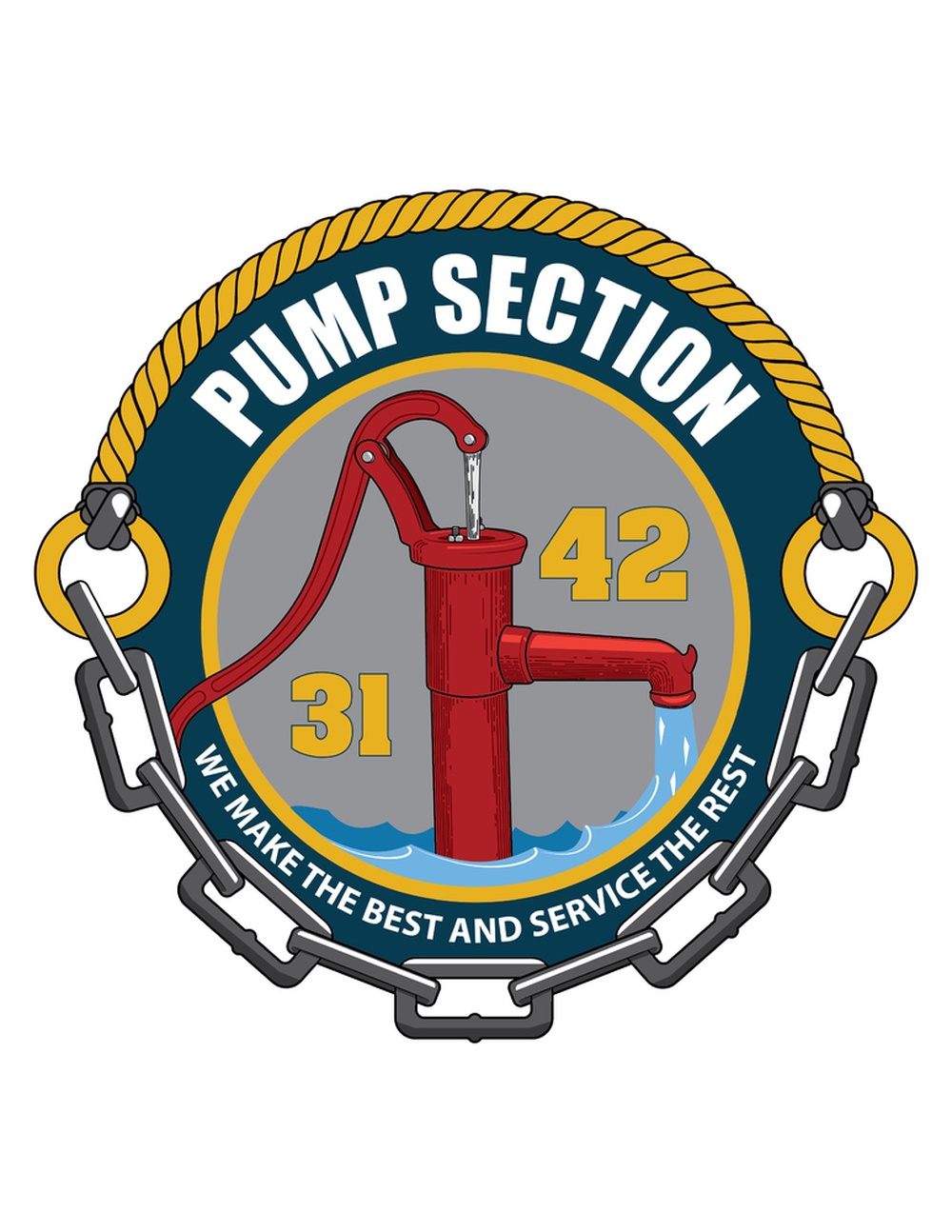 Portsmouth Naval Shipyard Pump Section Code 31 and 42 Logo