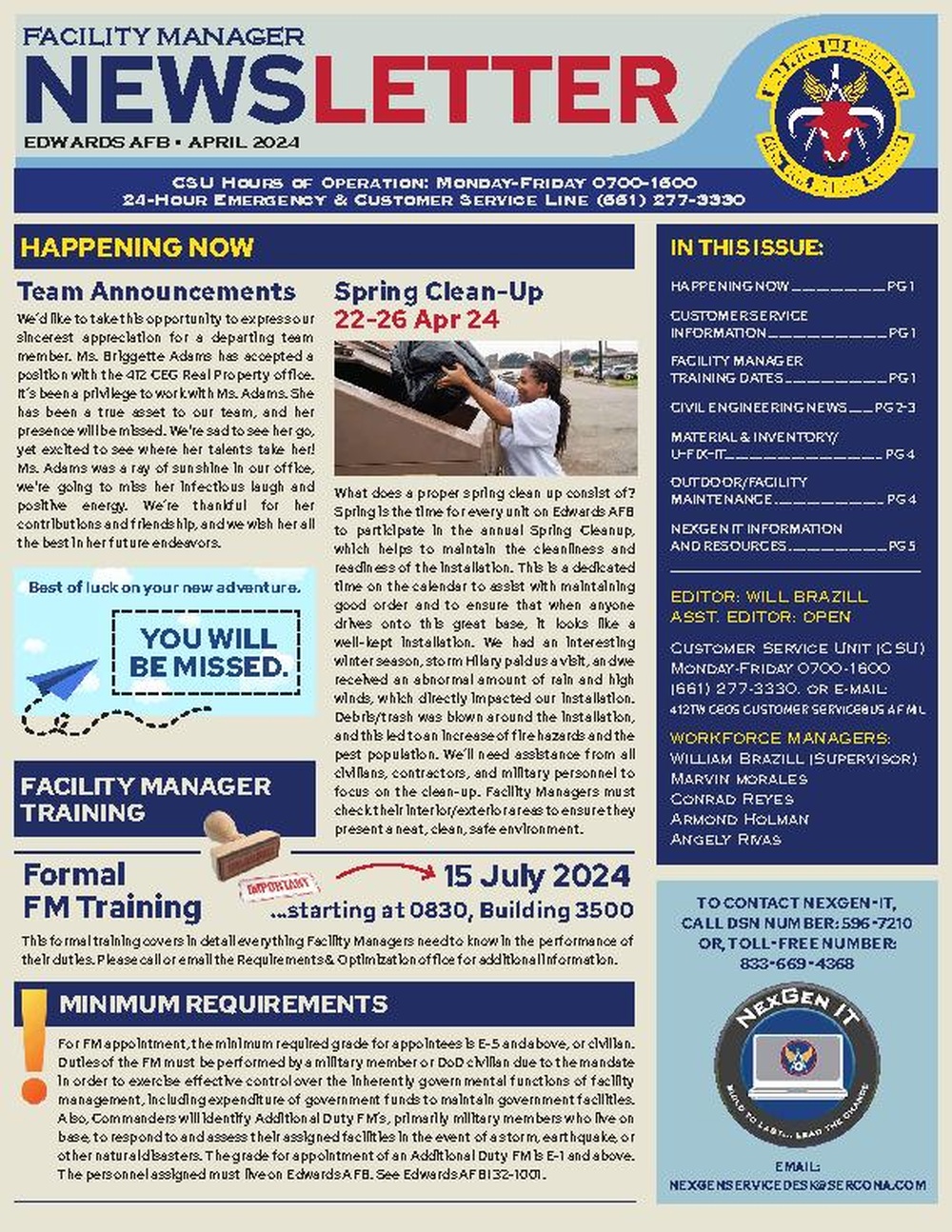 412th Civil Engineering Newsletter April 2024