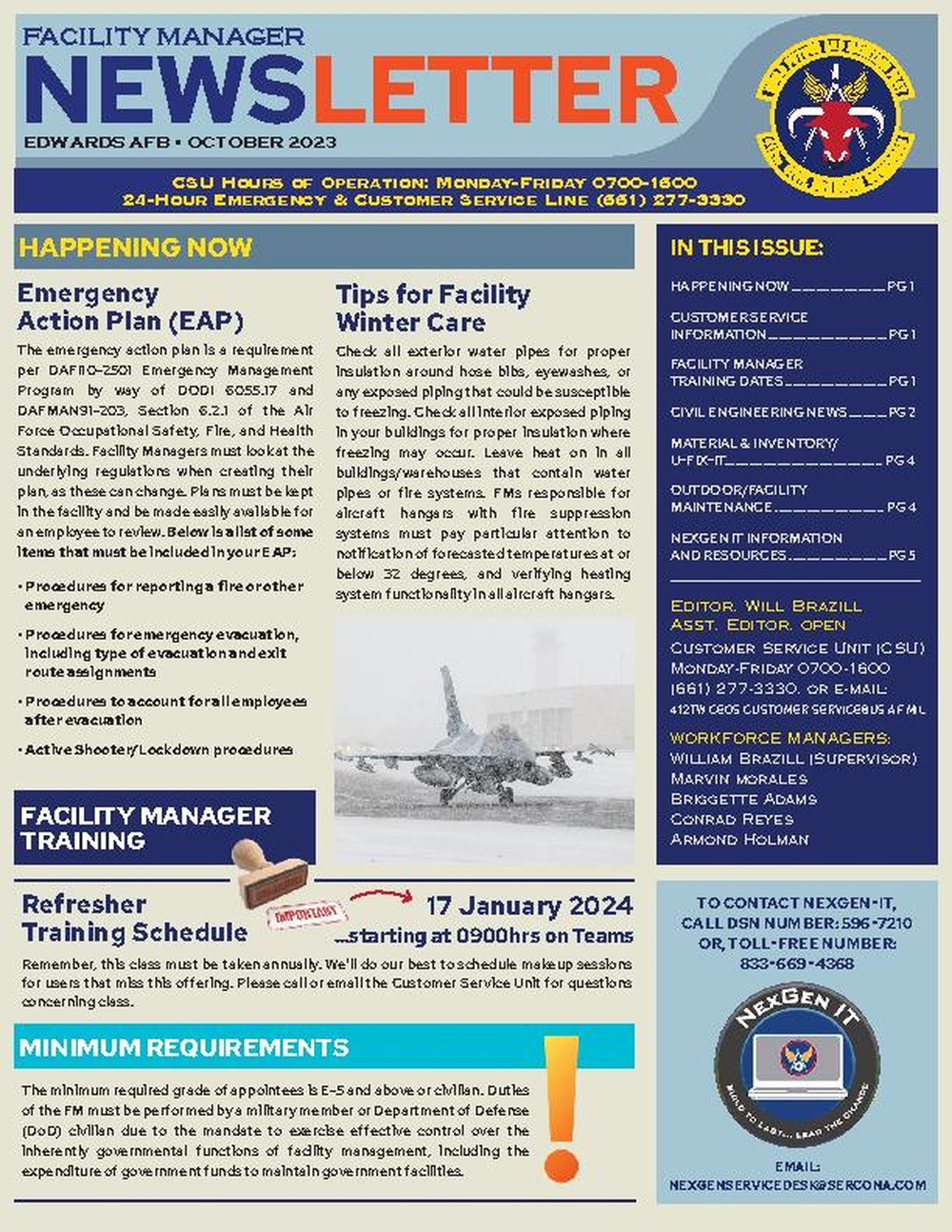 412th Civil Engineering Newsletter October 2023