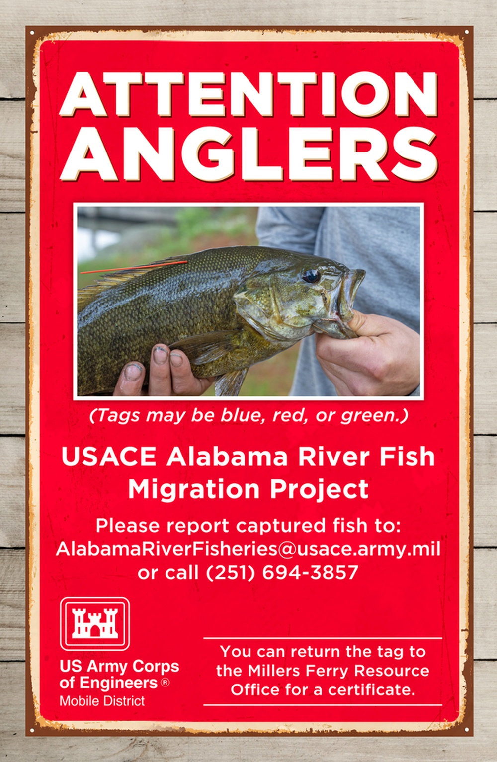 USACE Alabama River Fish Migration Project Sign