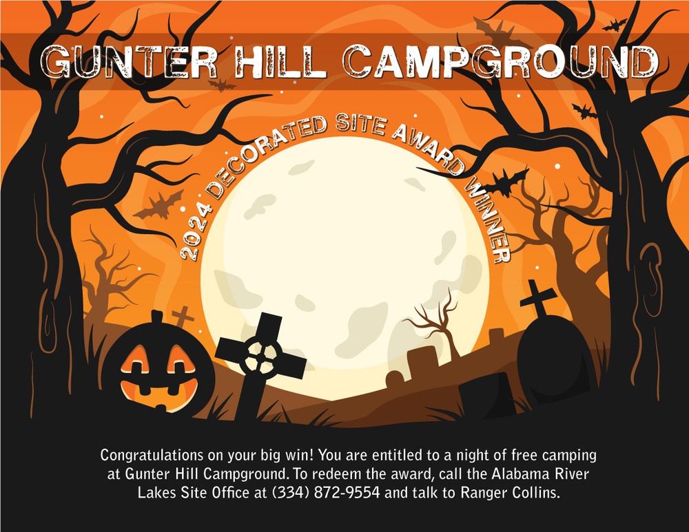 Gunter Hill Campground Halloween Decoration Certificate