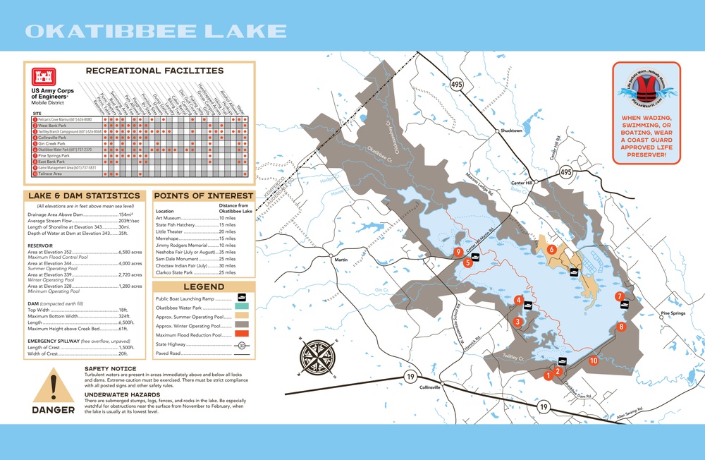 Okatibbee Lake Map and Artwork