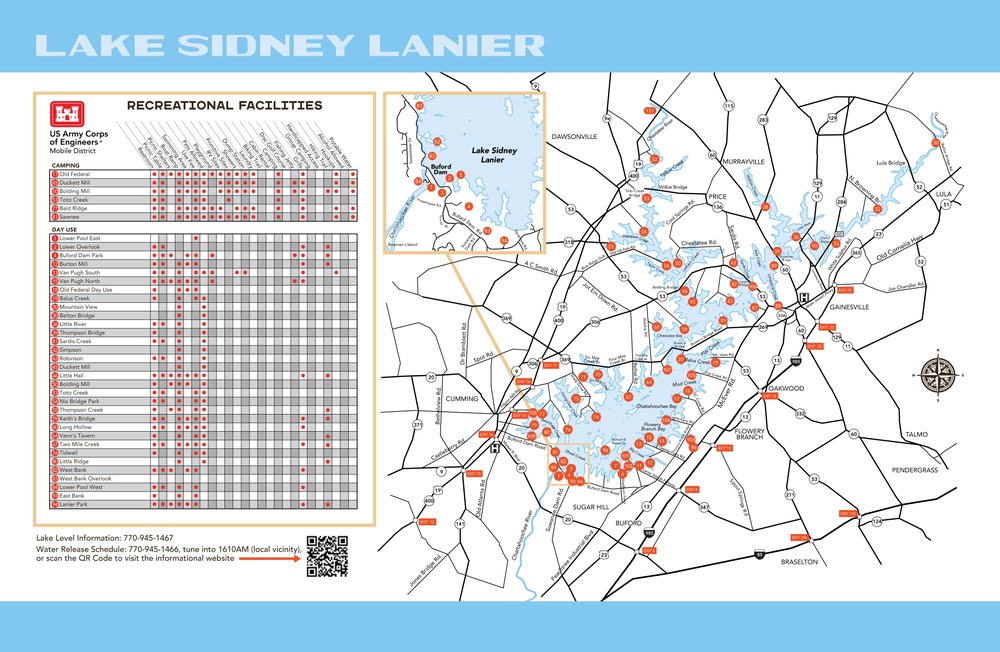 Lake Sidney Lanier Map and Artwork