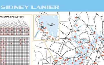 Lake Sidney Lanier Map and Artwork