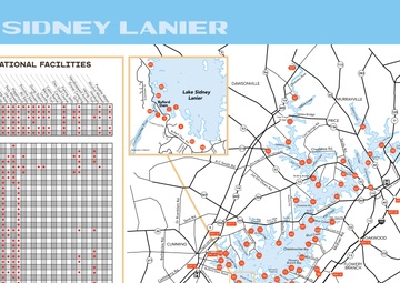 Lake Sidney Lanier Map and Artwork