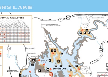 Carters Lake and Dam Map and Artwork