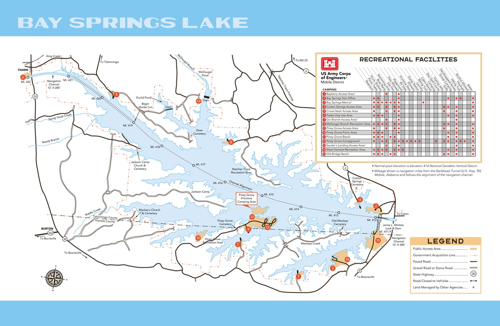 Bay Springs Lake Map and Artwork