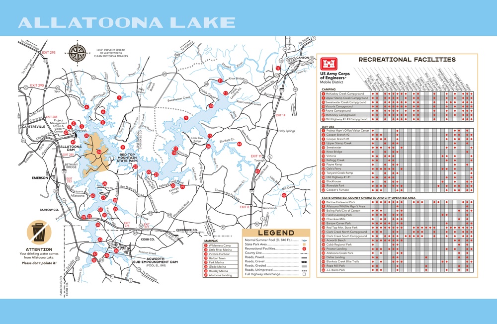 Allatoona Lake Map and Artwork