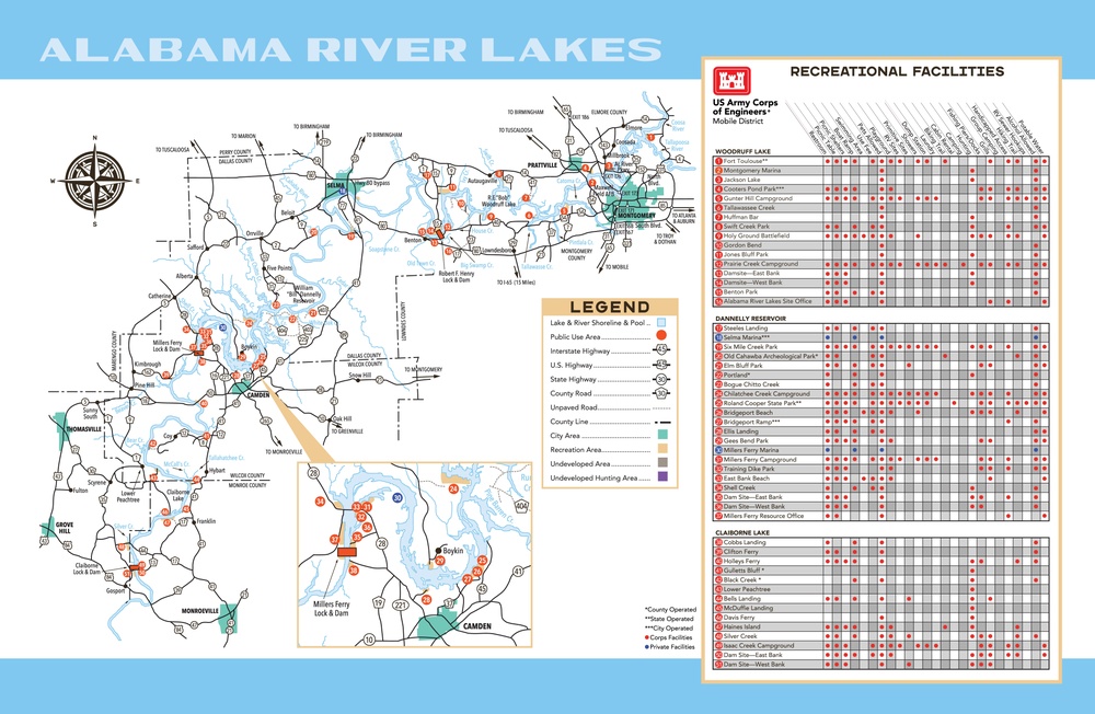 Alabama River Lakes Map and Artwork