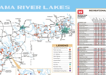 Alabama River Lakes Map and Artwork