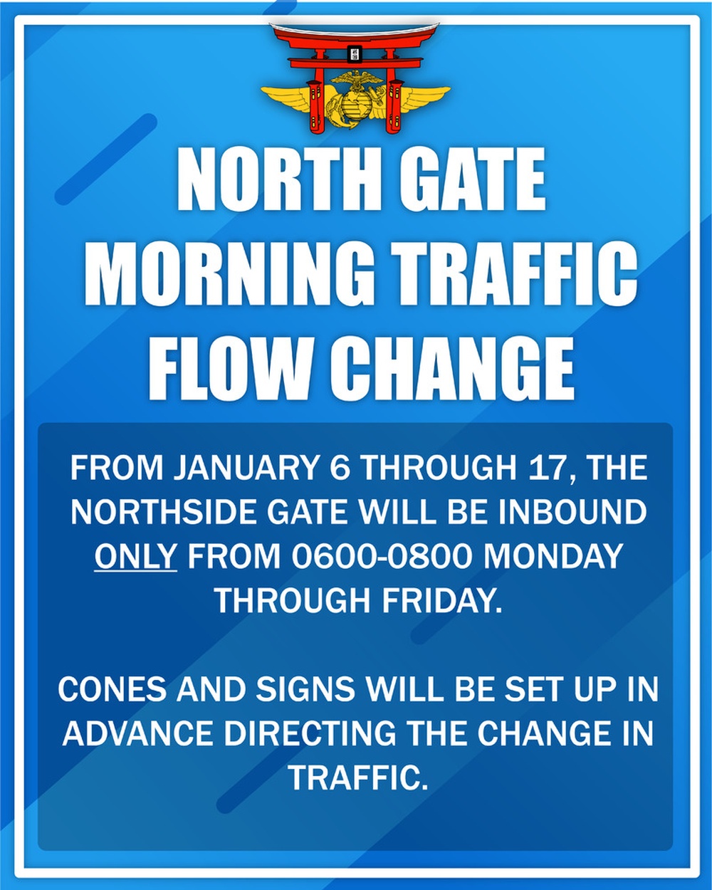 MCAS Iwakuni Northgate Morning traffic change