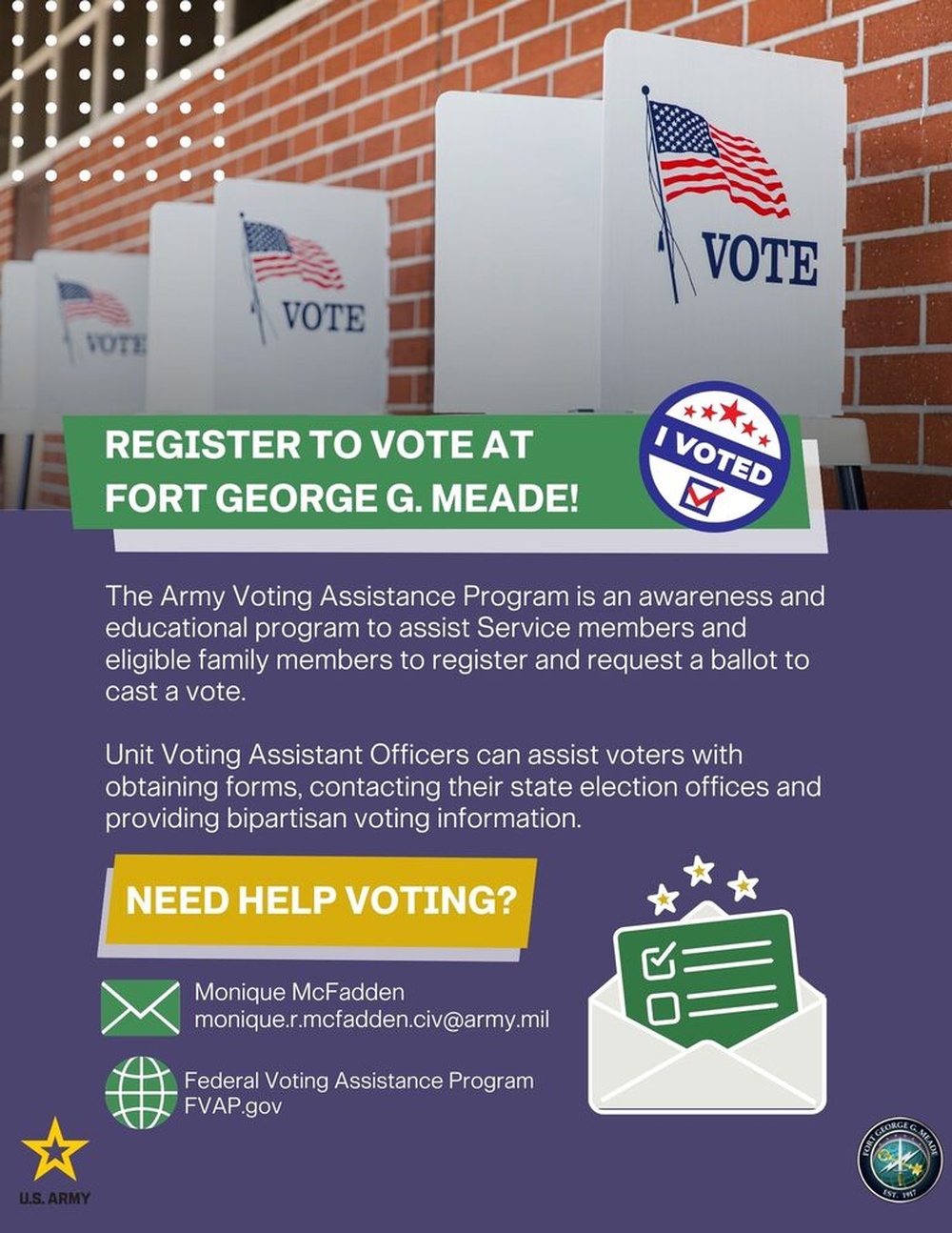 Register to Vote at Fort George G. Meade