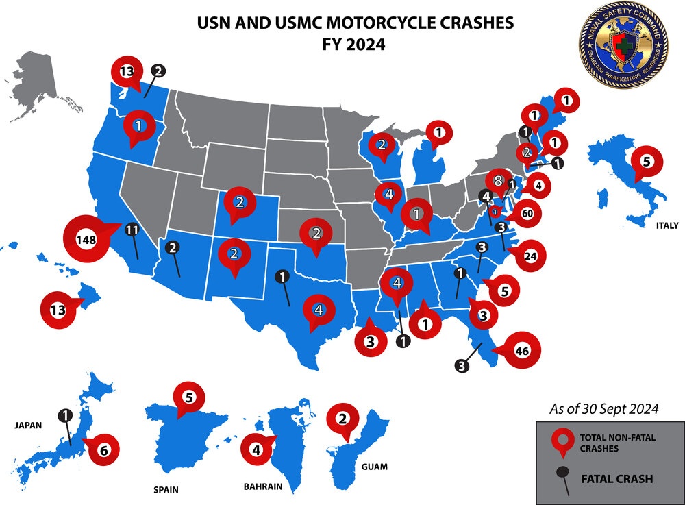 2024 Navy and Marine Corps Fatal and Non-fatal Motorcycle Crashes