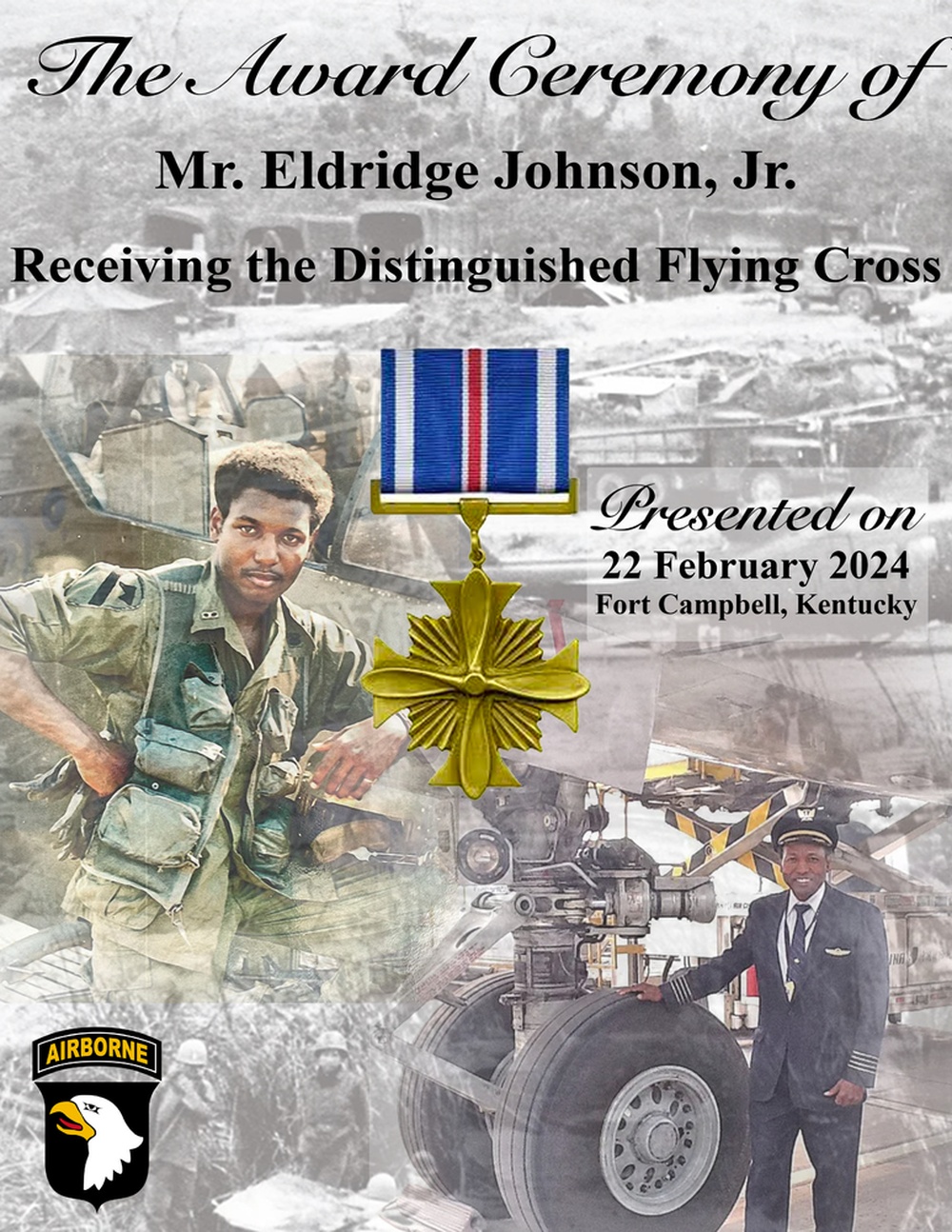 Trifold Cover Layout Design for Distinguished Flying Cross Ceremony