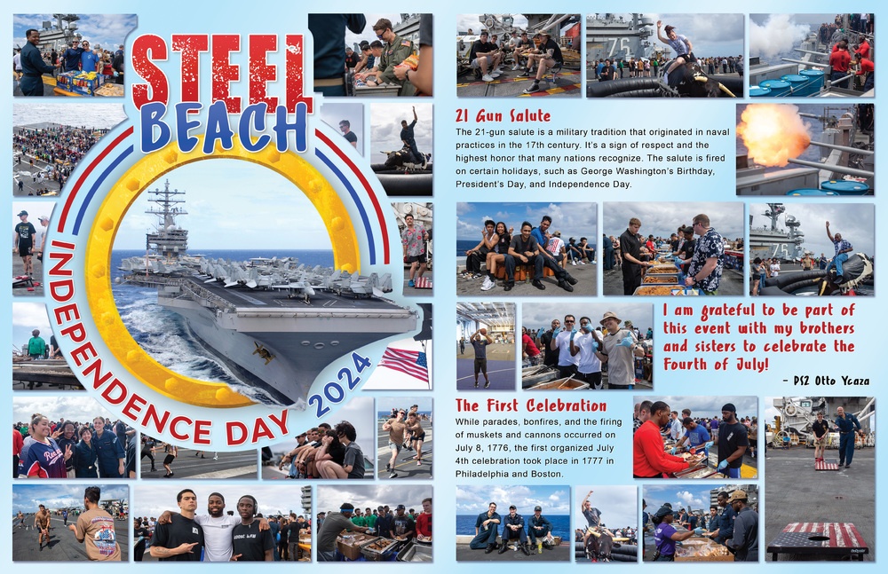 USS Ronald Reagan (CVN 76) celebrates Independence Day 2024 graphic