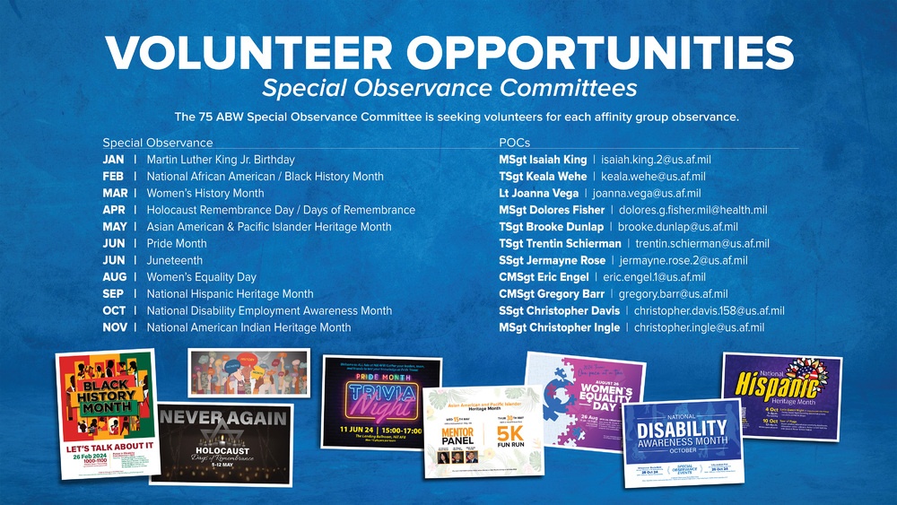 Special Observance: Volunteer Opportunities