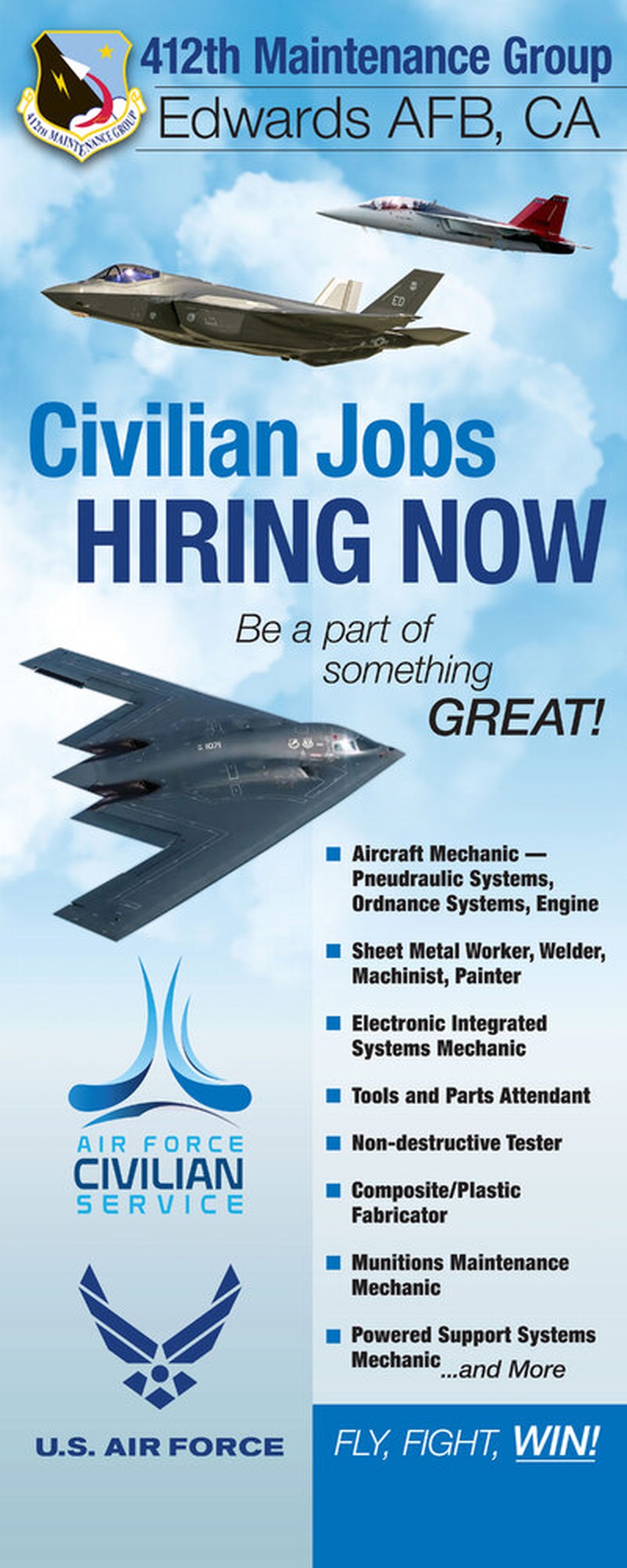 412th Maintenance Group Hiring Banner