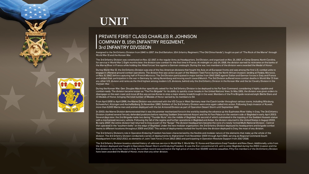 Medal of Honor - Pfc. Charles R. Johnson