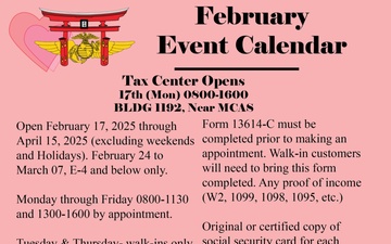 MCAS Iwakuni February Event Calendar