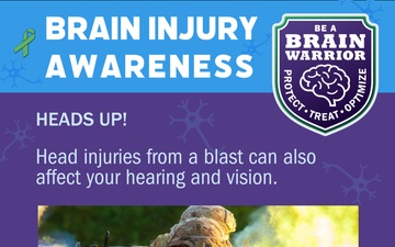 Heads up! Head injuries from a blast can also affect your hearing.