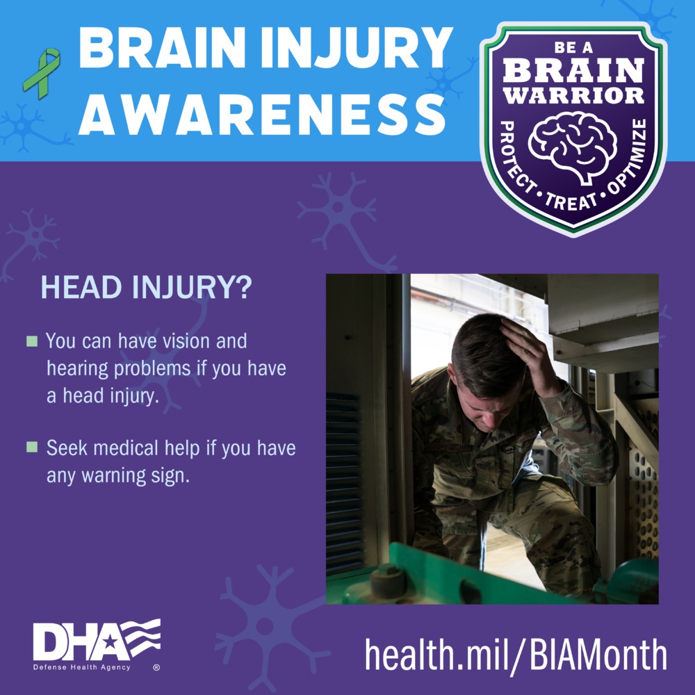 Head injury? You can have vision and hearing problems if you have a head injury. Seek medical help if you have any warning sign.