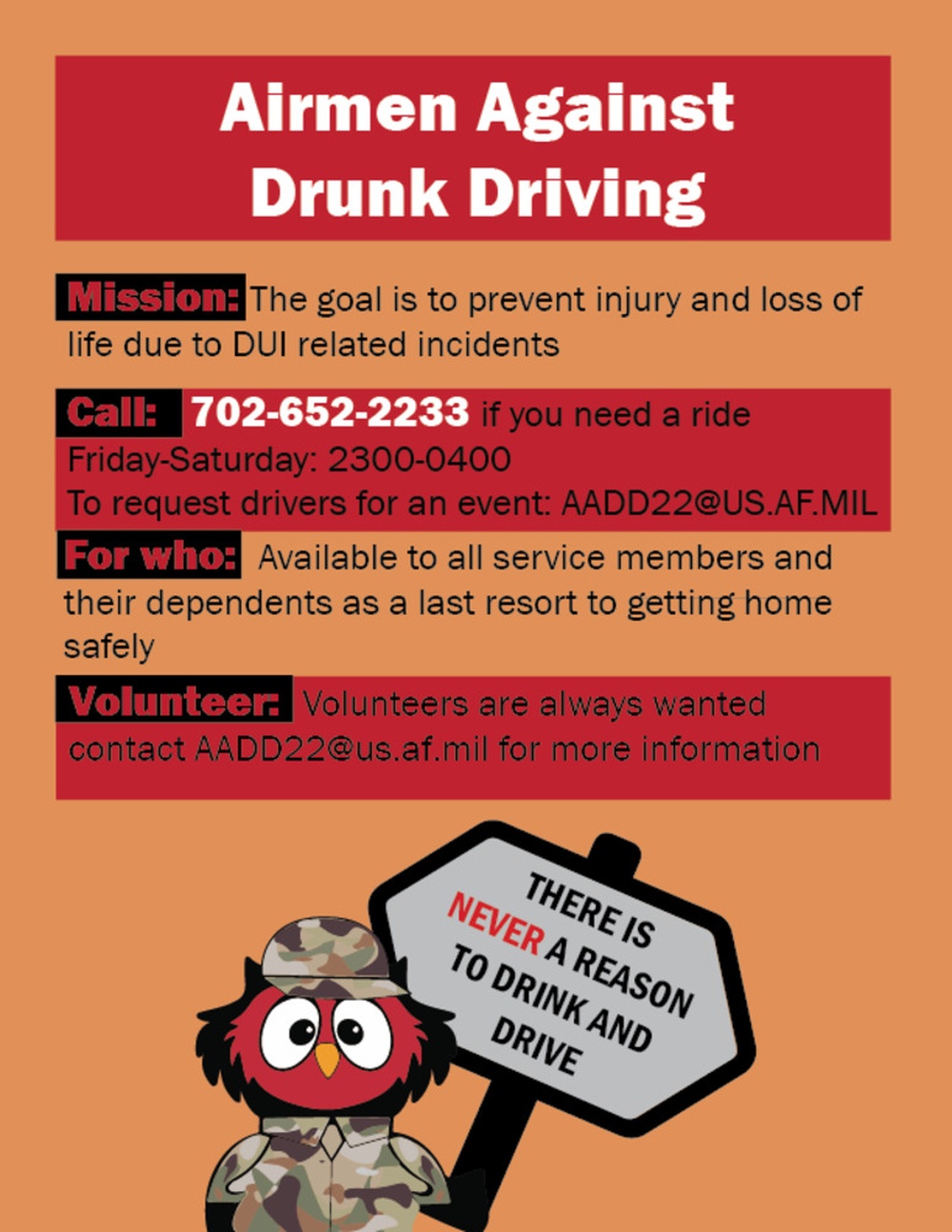 Airmen Against Drunk Driving Flyer