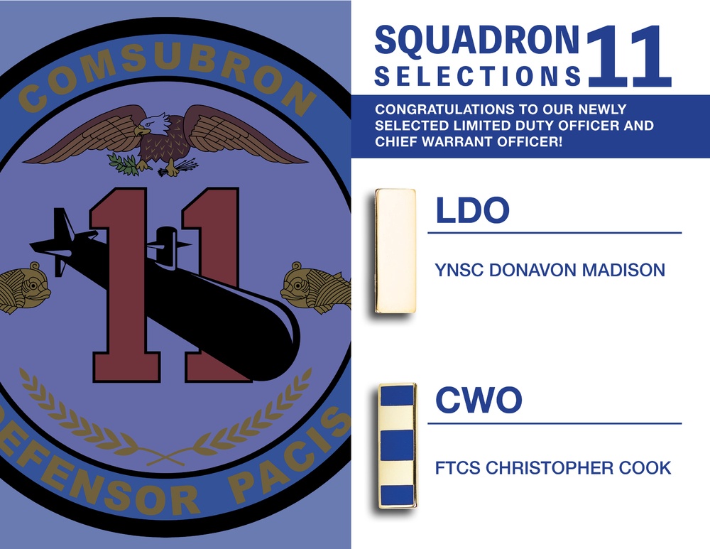 Submarine Squadron 11 LDO and CWO Announcement Results