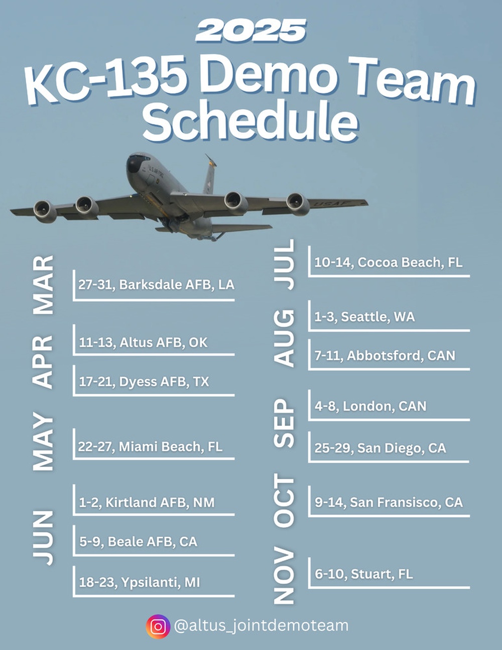 KC-135 Demo Team Schedule