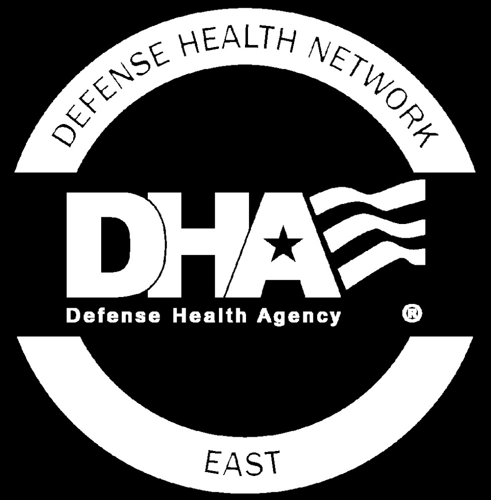 DHA DHN East round white logo