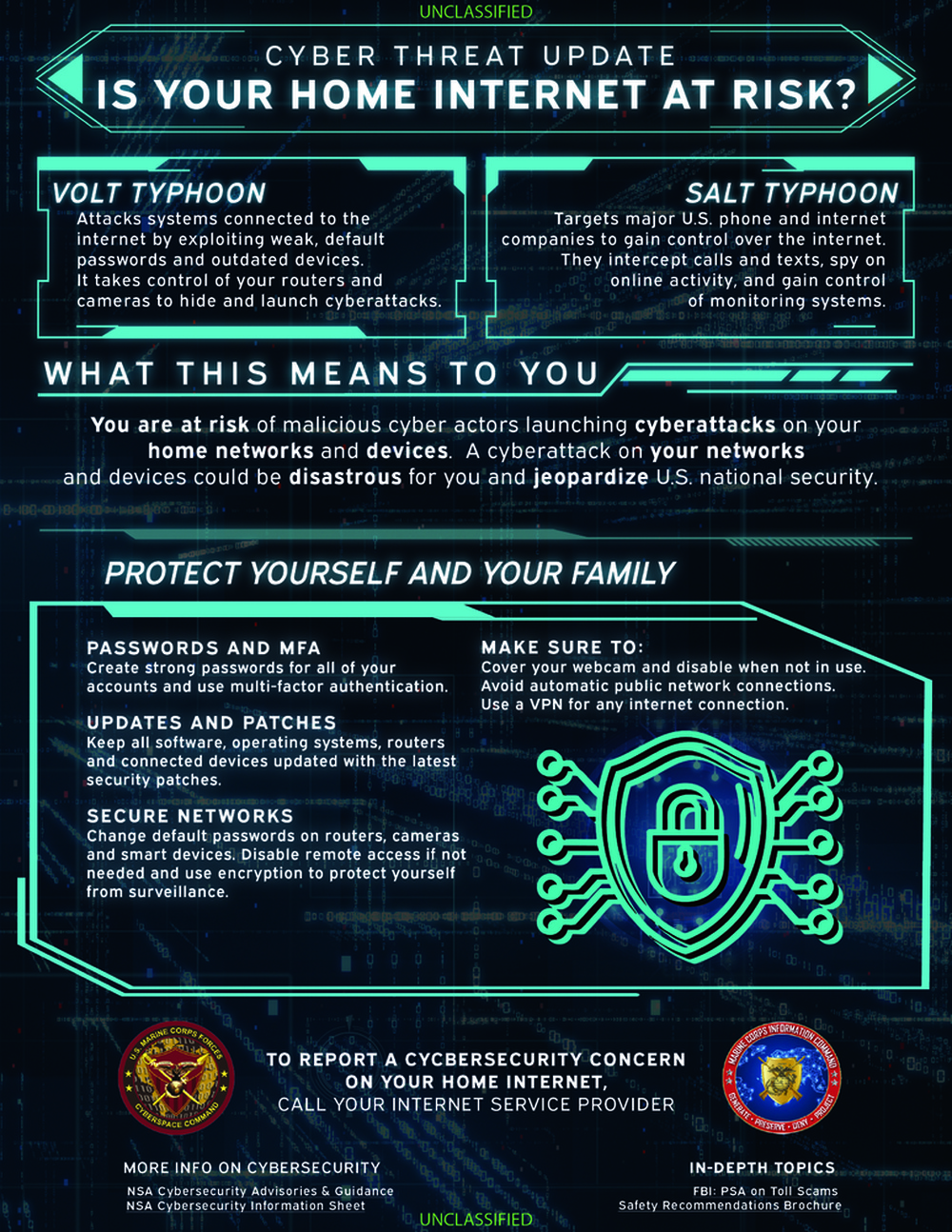 MARFORCYBER | Cyber Threat Update Infographic
