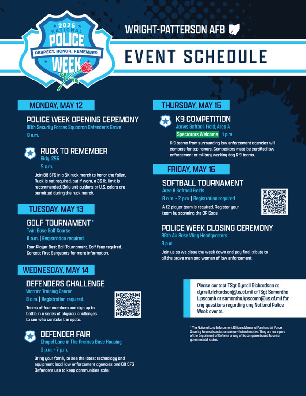 Police Week events scheduled at Wright-Patterson AFB