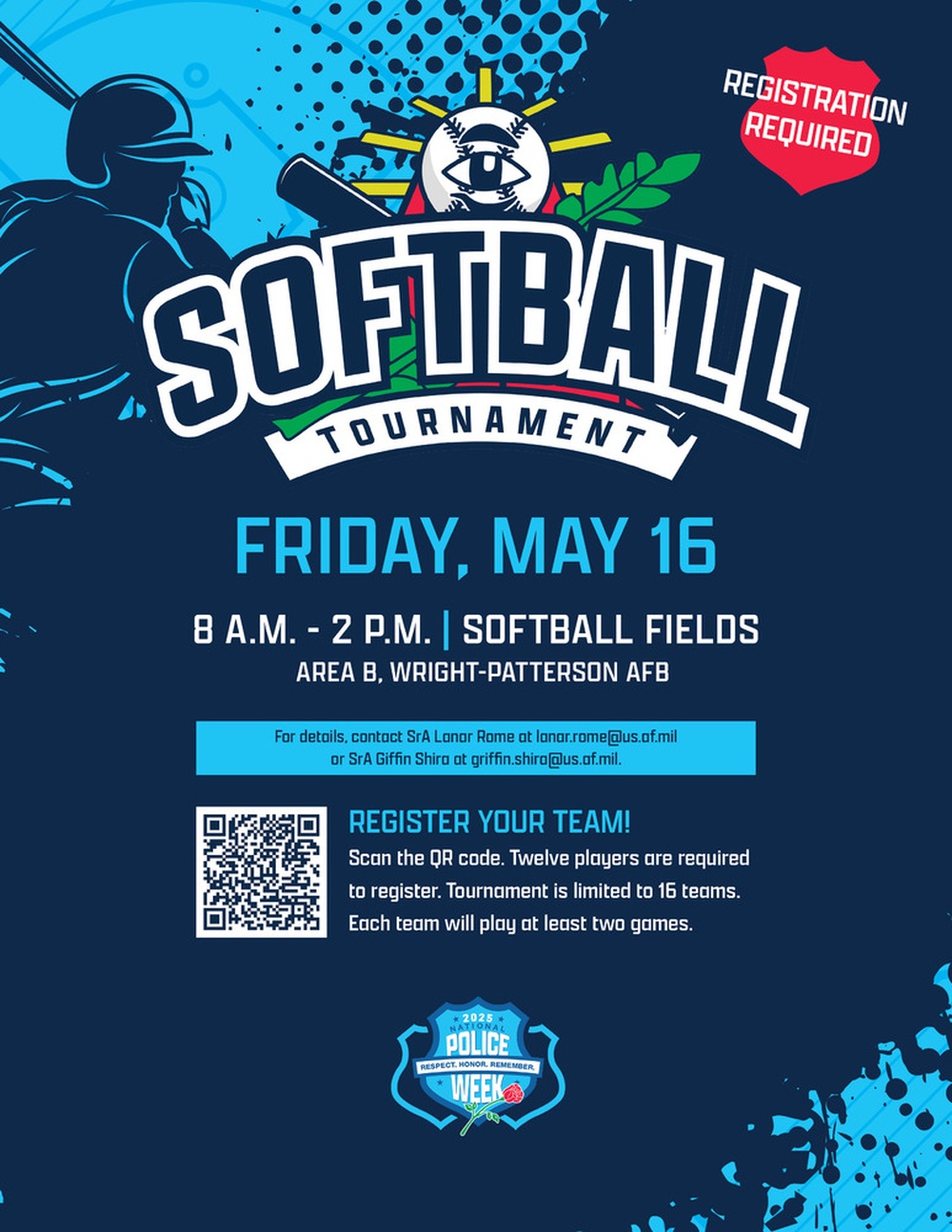 Wright-Patterson AFB offers Softball Tournament for Police Week