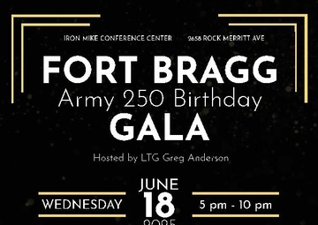 Fort Bragg Army 250 Birthday Gala Flyer