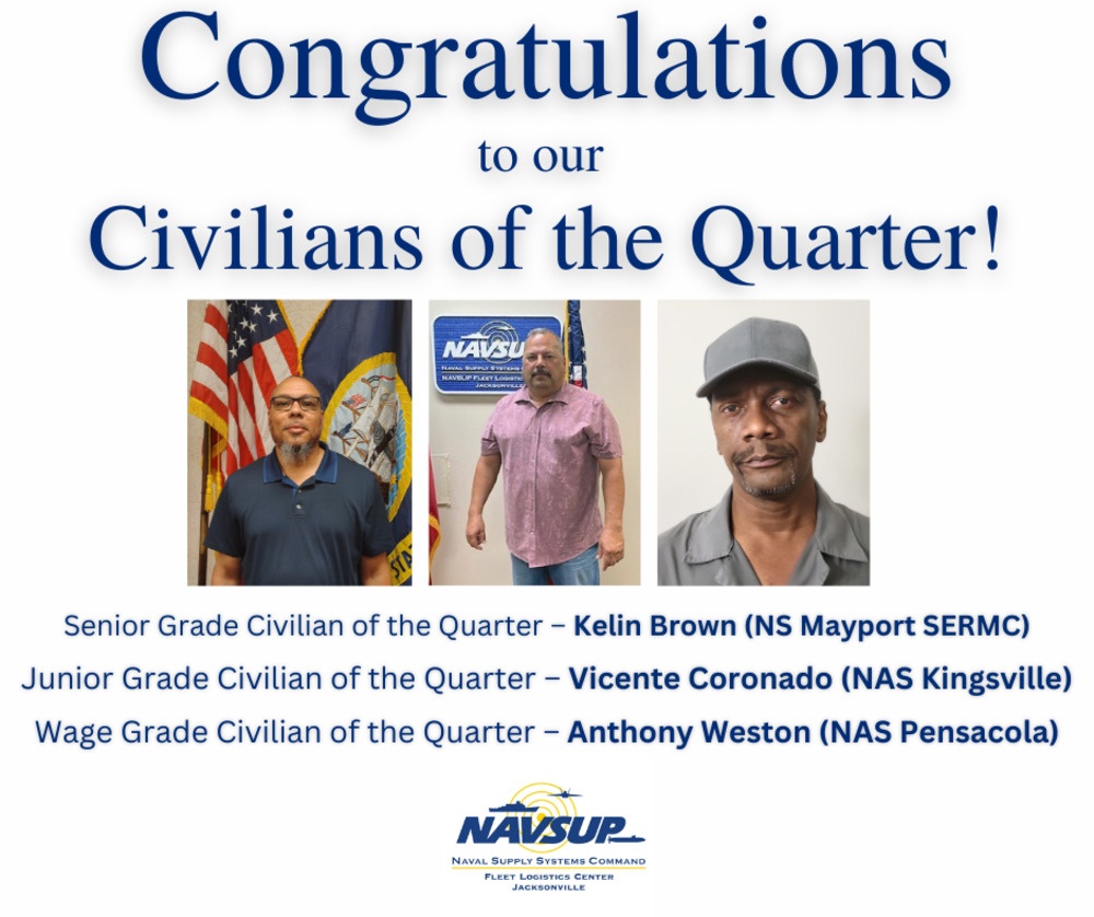 NAVSUP FLC Jacksonville Civilians of the Quarter April 2025