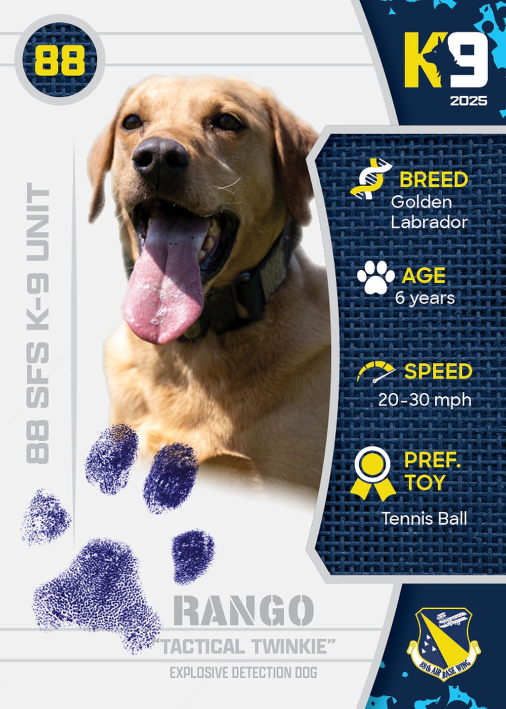Working K-9 Card (Front) - Rango