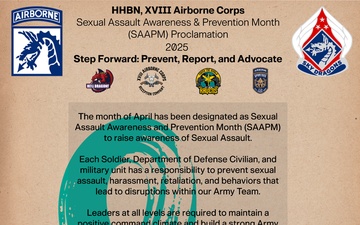 Sexual Assault Awareness and Prevention Month (SAAPM) Proclamation Poster