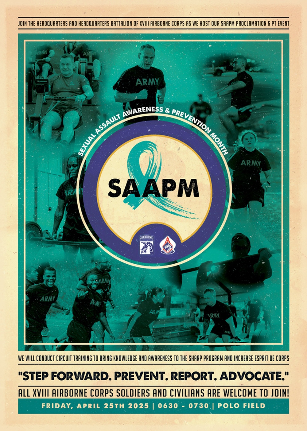 Sexual Assault Awareness and Prevention Month (SAAPM) Proclamation Signing and Physical Training Event Flyer