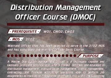Distribution Management Officer Course Poster